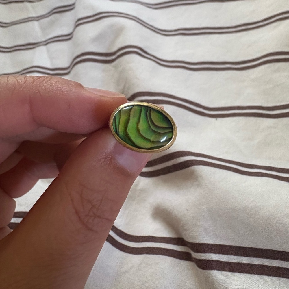 Luiny Abalone Pinky Signet Ring - Picture 3 of 7